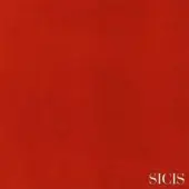Paprika red velvet texture sample with subtle granular weave, featuring “sicis > velvet (a) > edward velvet > edward paprika” logo detail.