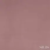 Velvet fabric sample in dusty rose, plush texture, SICIS brand label, glauco hydrangea collection, light gray background.