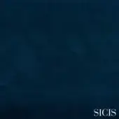 Teal velvet fabric texture, “glauco indigo” Sisic velvet, mottled surface with indigo, green, and gray tones, matte finish, neutral background.