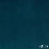 Teal velvet fabric sample, “ermes smoky” texture, dense short pile with granular weave, matte finish, neutral background.