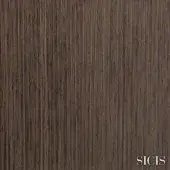Linear gray-brown texture with vertical striations, matte finish, and subtle tonal variations; “SICIS” logo in lower right corner.