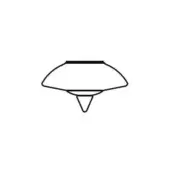 Topkapi ceiling lamp, black and white line drawing, bowl-shaped shade, conical fixture, minimalist geometric design, symmetrical structure.