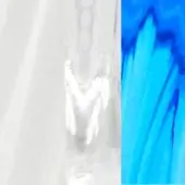 Anatomical comparison, grayscale and blue tones, displays neck vertebrae, thyroid gland, larynx with heat map flow visualization.