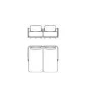 Giorgetti Moorea outdoor sectional drawing, white background, square silhouette, cylindrical legs, modern design, front and side views.