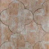 Sicis Vetrite decorative panel, beige and brown, featuring a textured, petal-shaped mosaic pattern with a cracked, glazed finish.