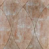 Beige and brown composite panel with diamond grid, wood grain texture, and cracked distressed finish, featuring curved lines and subtle gray undertones.