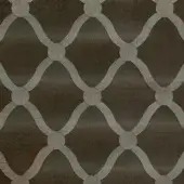 Brown diamond lattice textile pattern with woven texture, featuring circular nodes on a deep brown, subtly-sheened background.