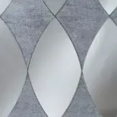 Diamond-patterned wall panel with grey mosaic tiles and central mirrored ovals, featuring a subtle speckled texture and weathered finish.