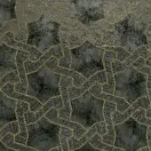 Gray mosaic texture with gold outlining forming a floral pattern, displaying “sicis > vetrite > shadow > maka” text, on a mottled dark gray background.