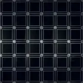 Black and gray decorative tile pattern with quatrefoil frames containing clover motifs, arranged in a repeating grid with a matte finish.