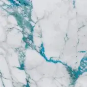 Sicis Vetrite surface, white and turquoise, displays irregular veining and a polished sheen; labeled “cal turchese” design.
