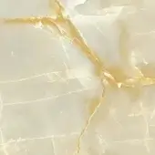 Sicis Vetrite texture sample, off-white glass with golden-orange veins, displaying translucent cracks and a polished, reflective finish.