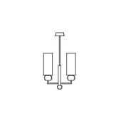 Gallia Suspension Lamp, steel finish, with dual rectangular shades extending from a central vertical rod in a minimalist design.