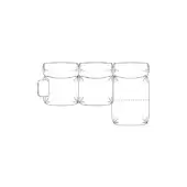 Modular sofa schematic, white line drawing, cylindrical cushions, rectangular base, sectional design, tufting detail, minimalist illustration.