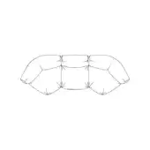 Modular seating line drawing, white background, curved six-segment form with rounded bases and vertical connection lines.