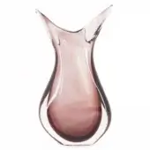 Amethyst glass vase, Fifi model, translucent gradient, sculptural form with flared opening, asymmetrical silhouette, hand-blown texture.