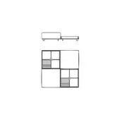 Giorgetti Nereide sectional drawing, technical elevation, modular sofa composition with grid detail, black lines on white.