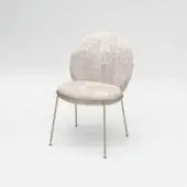 Distinguished Sicis Amaretto chair with speckled light neutral textile and satin-finish golden metal base