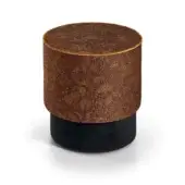 Distinguished Sicis Chamaleon round ottoman crafted with reddish-brown mosaic and dark gray base in Italy
