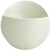 Spherical wall light, pale green, matte finish, with a large concave indentation forming a shelf-like feature and seamless rounded upper portion.