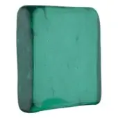 Green organic sculpture with mottled texture and rounded edges against a white backdrop, displaying a glossy finish and “yncanto” branding.