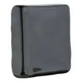 Black rectangular object with rounded edges and a glossy finish displayed on a white background, showing subtle surface texture.