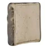 Bronze cast object, mottled tan and brown coloration, irregular rounded shape with textured surface and diffused lighting.