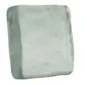 Glass tile, satin viridian finish, rounded edge, studio shot, muted grayish-green hue, textured surface, diffused light reflection.