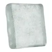 Glass tile, viridian green, textured surface with mottled finish and softly rounded, irregular edges against a white backdrop.