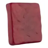 Rectangular reddish-brown tile with irregular edges, exhibiting a textured swirling pattern and matte finish, suggesting a rustic, aged appearance.