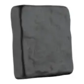 Textured tile panel, dark gray matte finish, irregular square shape with softened edges and tonal variations.