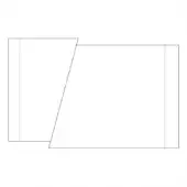 Abstract geometric layout with black and gray fragmented border against a white background, featuring asymmetrical rectangular segments and angled lines.