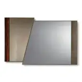 Distinguished Sicis Totem Mirror, a contemporary accent crafted with ebony wood and liquid metal in gold tone, featuring Vetrite glass and extra-clear mirror