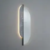 Elegant Sicis Shared Mirror with Vetrite glass and extra-clear mirror in a dark brown satin finish