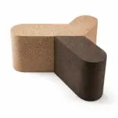Distinguished Bross Slice Modular Coffee Table with a two-piece composition in tan and brown cork, exhibiting a matte finish