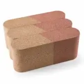 Distinguished Bross Slice Modular Coffee Table, a contemporary accent crafted with textured cork in light beige and muted terracotta tones with matte finish