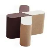 Distinguished Bross Slice modular coffee table with interconnected cylindrical segments in earthy tones and matte cork