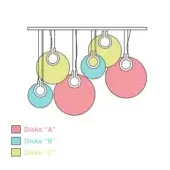Corallo suspension lamp, glass disks, clustered formation with pink, turquoise, and yellow spheres suspended from a ceiling mount.