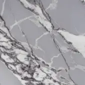 Calacatta Electric Silver marble texture with white background, dark gray and black fractured veining, polished surface, and high contrast design.