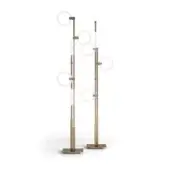 Distinguished Sicis Polo floor lamp crafted in metal with interconnected rings and champagne finish
