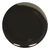 Black nickel sphere with glossy finish, featuring embedded rectangular lights, studio product shot on a white background.