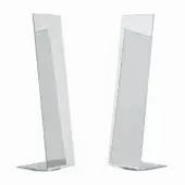 Elegant Glas Italia I mirror crafted from curved extra-clear glass with silvering and silver-grey lacquer finish