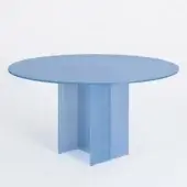 Distinguished Glas Italia Simoon table crafted in light blue glass with a ground polished textured finish