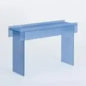 Distinguished Glas Italia Simoon console crafted from extralight glass with ground Murano glass coating and polished finish