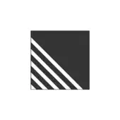 Diagonal composition of black and white, featuring solid black and striped patterns, angled parallel lines, and a dynamic geometric structure.