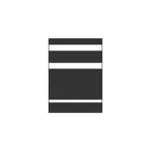 Alternating black and white horizontal bands create a striped pattern on a white background, featuring a minimalist geometric composition with a matte finish.
