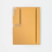 Distinguished Glas Italia Andromeda mirror crafted from glass with a fragmented geometric design in golden-yellow tones and seamless finish