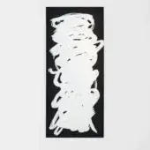 Abstract canvas art, white brushstroke on black background, vertical layered texture, dynamic swirling form, expressive paint application.