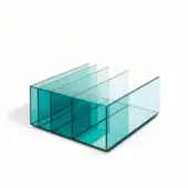 Distinguished Glas Italia Deep Sea coffee table crafted in teal to clear laminated transparent extralight glass with glossy finish