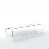 Distinguished Glas Italia Bent bench crafted from a single sheet of transparent extralight glass with curved silhouette